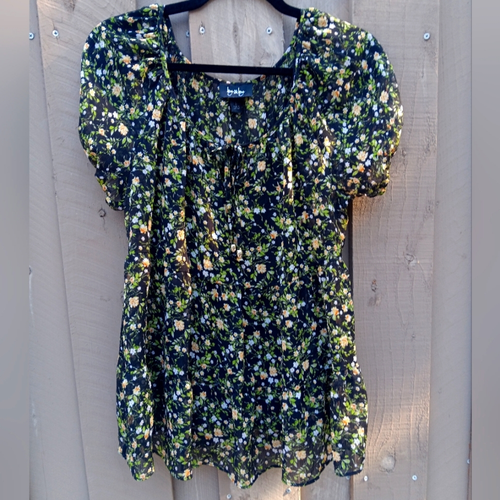 Floral By & By Top with black camisol